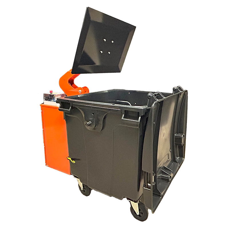 ORWAK FLEX 1100 – Bedienung der Presse mit einer Mülltonne