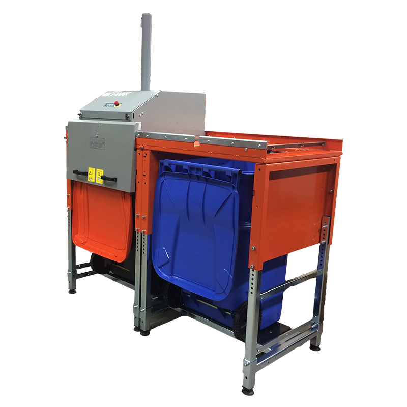 ORWAK FLEX 4360 – linke Mülltonne wird gepresst