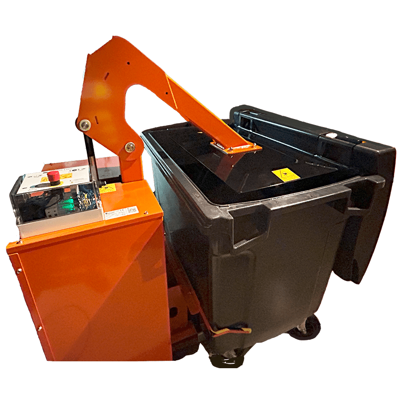 ORWAK FLEX 660 – Verdichtung Mülltonne im Pressvorgang