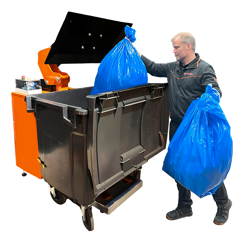 ORWAK FLEX 660 – Mülltonne wird beladen