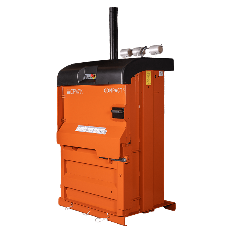 ORWAK COMPACT 3120 – vertikale Ballenpresse für Karton, Frontansicht