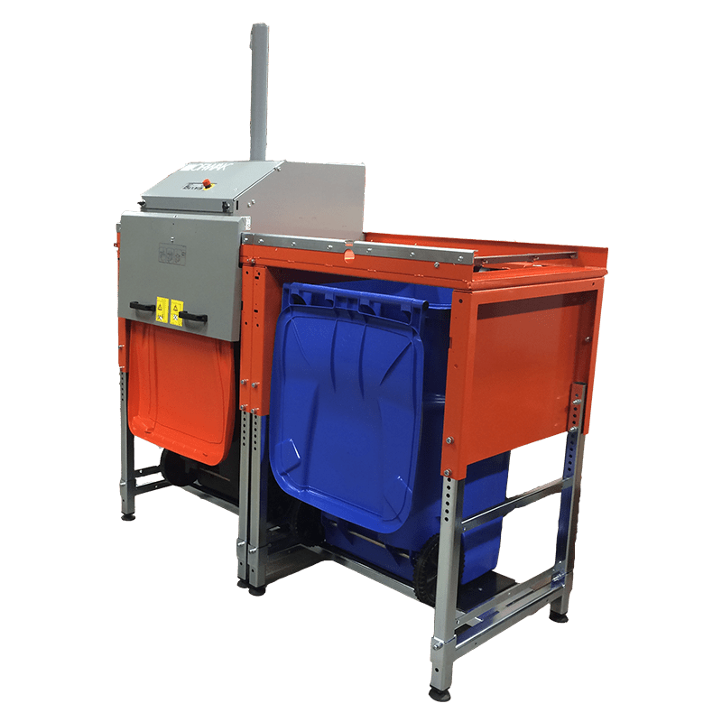ORWAK FLEX 4360 – linke Mülltonne wird gepresst