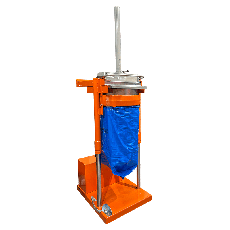 ORWAK FLEX 5030 – Presse ausgefahren mit Mülltüte