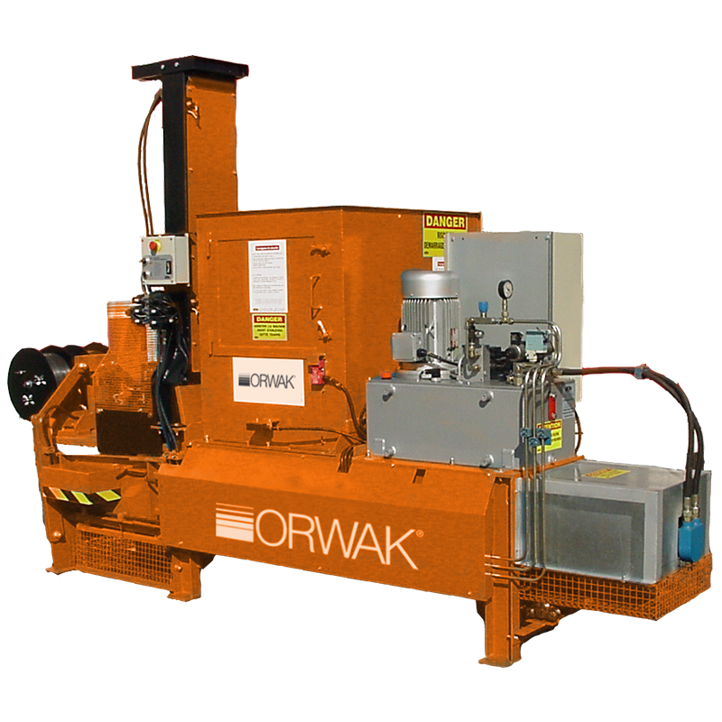 ORWAK HORIZONTAL 2050 AT – automatische Ballenpresse mit Fördertechnik, Frontansicht