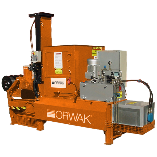 ORWAK HORIZONTAL 2050 AT – automatische Ballenpresse mit Fördertechnik, Frontansicht