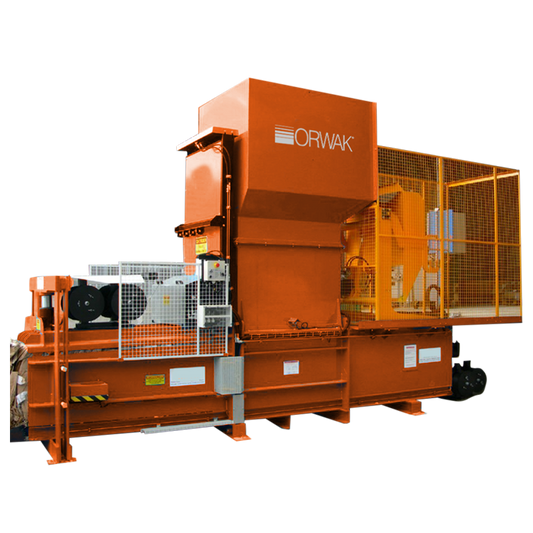 ORWAK HORIZONTAL 500 S AT – automatische Ballenpresse mit Schieber, Frontansicht